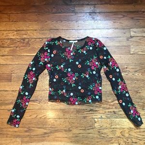 Urban outfitters Embroidered, black, long sleeve
